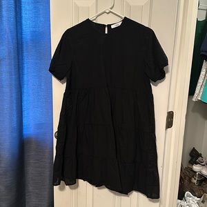 Black tiered Swiss Dot Dress